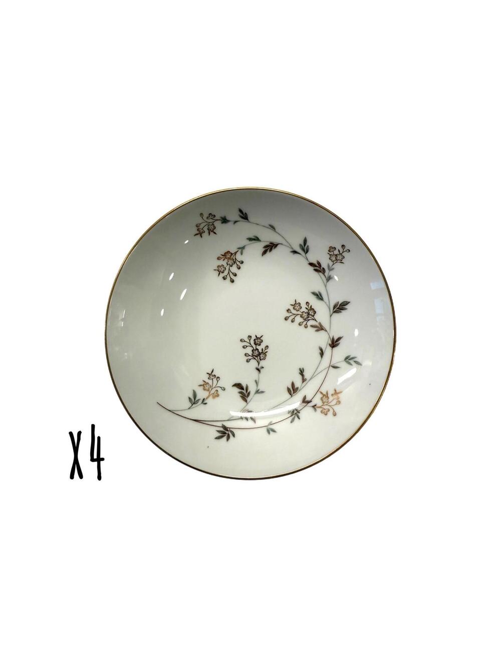 Set of 4 Noritake China Andrea Porcelain 5.5” Fruit / Dessert Bowls